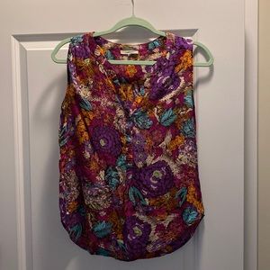 41 Hawthorne sleeveless top in purple pattern